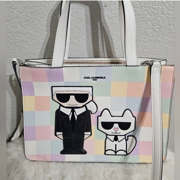 🔹️Karl Lagerfeld🔹️ Blush colorblock Combo Satchel ✨️🤍 - Picture 3 of 5